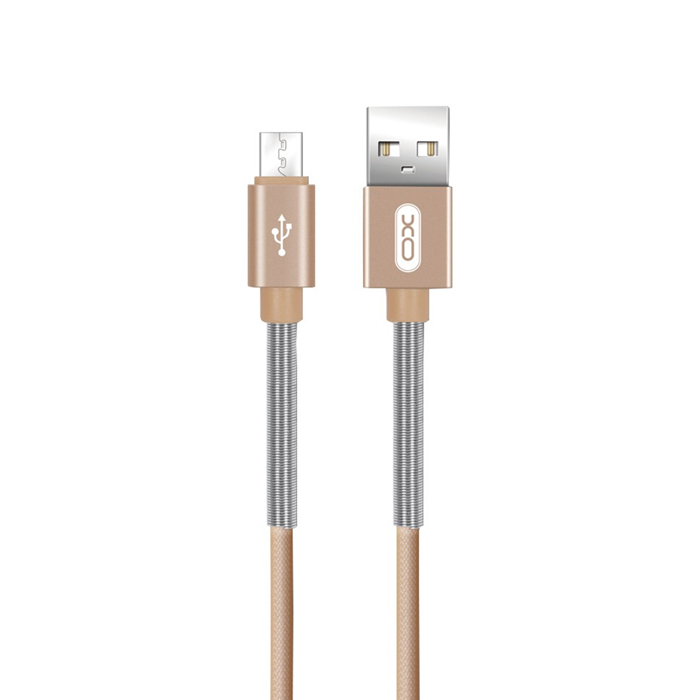 XO Spring Durable Braided Micro to Charge & Sync USB Cable - 100CM NB27 - Gold