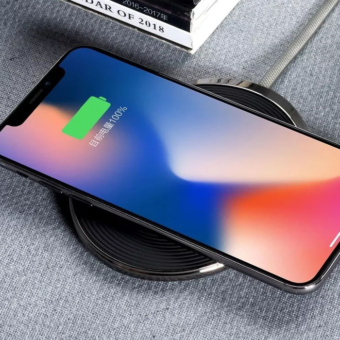 XO Wireless QI Charging Base - WX008 - Chrome Black