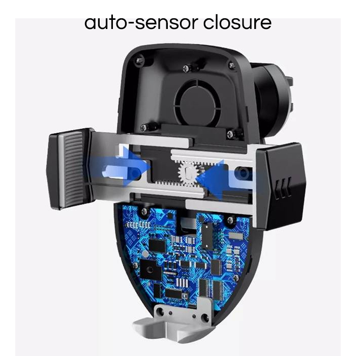 XO Wireless Fast Car Charging Built-in Automatic Sensor Clamping Phone Mount - WX011 - Black