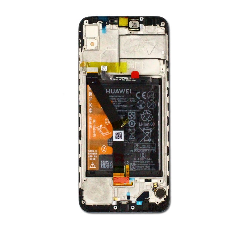 Huawei Y6 (2019) (MRD-LX1) LCD Display + Touchscreen + Frame Incl. Battery and Parts 02352LVM Black