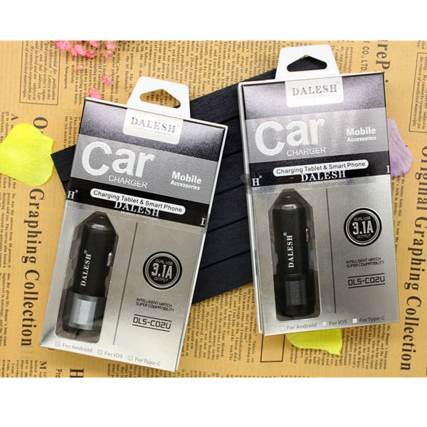 Dalesh DLS-C02U - 2 USB Fast Car Charger + Micro USB Cable